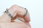 Armenian alphabet Double ring red stones Silver 925 Adjustable