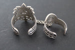 Double ring with white stones Silver 925 Adjustable rings