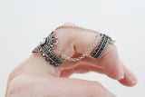 Double ring with white stones Silver 925 Adjustable rings