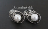 White Pearl SET ring and earrings white pearl Sterling silver 925