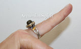 Ring Blue gray labradorite Sterling SILVER 925 gold plated details
