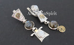 Earrings and ring labradorite moonstone SILVER 925