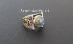 Earrings and ring labradorite moonstone SILVER 925