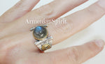 Earrings and ring labradorite moonstone SILVER 925