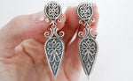 Armenian earrings SILVER 925 long dangle with English closure Ethnic jewelry