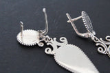 Armenian earrings SILVER 925 long dangle with English closure Ethnic jewelry