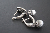 Small set White Pearl earrings and ring engagement white pearl Sterling silver 925