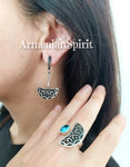 Semi circle earrings silver 925 women jewelry Oxidized black