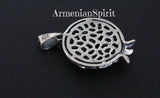 Pomegranate pendant Sterling Silver 925 Big red zircon