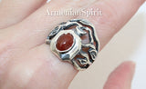 Carnelian natural SET Silver 925 Long Earrings and ring