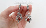 Carnelian natural SET Silver 925 Long Earrings and ring