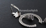Armenian jewelry Earrings with bells filigree Sterling silver 925