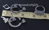 Armenian jewelry Earrings with bells filigree Sterling silver 925