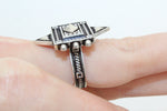 Ring rectangle Adjustable Armenian handmade rings Sterling 925