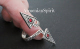 Sterling silver 925 Thumb ring finger cover Adjustable quartz stone