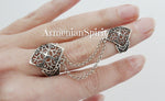 Double ring Silver 925 Armenia Traditional pattern Adjustable