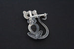 Cat brooch Sterling silver Labradorie blue gem and white zircons