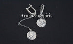 Tigran Mets Armenian earrings very long dangle with chain SILVER 925