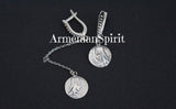 Tigran Mets Armenian earrings very long dangle with chain SILVER 925