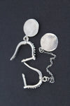 Tigran Mets Armenian earrings very long dangle with chain SILVER 925