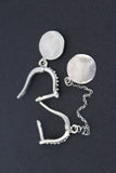 Tigran Mets Armenian earrings very long dangle with chain SILVER 925