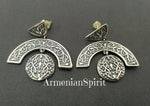 Earrings Sterling silver studs with Armenian ornament