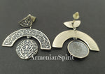 Earrings Sterling silver studs with Armenian ornament