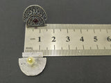 Earrings lightweight Sterling silver studs red stone Armenian