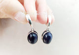 Jewelry set Earrings ring pendant Sterling silver 925 natural blue aventurine