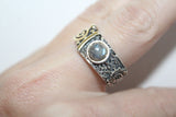 Earrings ring jewelry set labradorite blue Silver 925 gold plated