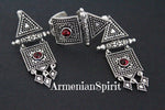 Earrings and ring Sterling silver 925 Lightweight with red stone