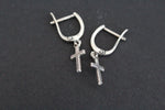 Cross earrings lightweight Sterling silver modern style