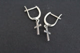 Cross earrings lightweight Sterling silver modern style