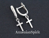 Cross earrings lightweight Sterling silver modern style