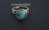 Earrings and ring Blue turquoise Sterling SILVER 925 gold plated