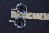 Black onyx round earrings SILVER 925 jewelry
