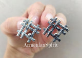 Earrings lightweight Sterling silver studs modern style