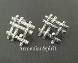 Earrings lightweight Sterling silver studs modern style