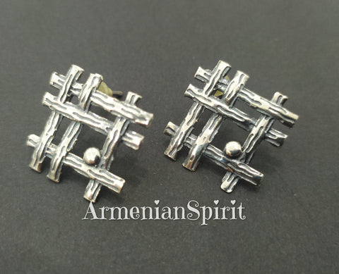 Earrings lightweight Sterling silver studs modern style