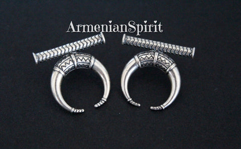 Ethnic stud earrings Sterling silver 925 Armenian jewelry