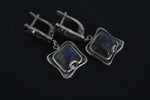 Set labradorite Earrings ring Sterling silver 925 gold plated details