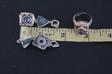 Earrings labradorite blue gem Silver 925 gold jewelry