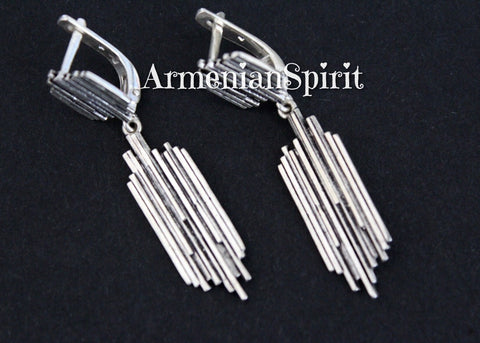 Long earrings SILVER 925 jewelry Armenian handmade