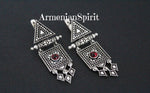 Earrings and ring Sterling silver 925 Lightweight with red stone
