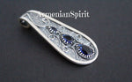 Very big pendant Sterling silver 925 Blue lab sapphire