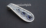 Very big pendant Sterling silver 925 Blue lab sapphire