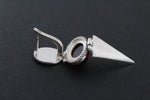 Sterling silver 925 earrings and ring lab garnet red