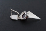 Sterling silver 925 earrings and ring lab garnet red