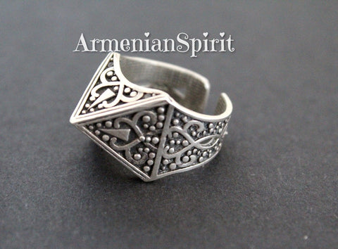 Pyramid  ring SILVER 925 Adjustable rings women unisex Boho jewelry Gifts Unusual