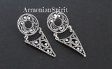 Small earrings lightweight Sterling silver studs Armenian
